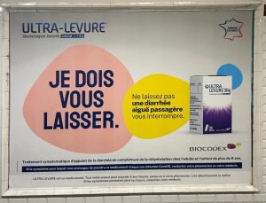 Cette photo a été prise dans le métro parisien et illustre une deuxième copie publicitaire de la campagne créée par le laboratoire BIOCODEX et son agence Saatchi&Saatchi. Ce partenariat est le fruit d'un appel d'offres organisé par notre cabinet de conseil en choix d'agences PITCHVILLE