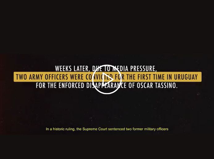 Cette image contient un lien de redirection vers la vidéo de la campagne mentionnée dans l'article de blog de Madres y Familiares de Detenidos Desaparecidos Uruguay intitulé réalisée par l'agence INNVENTED