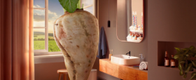 Cette image est issue de la campagne mentionnée dans cet article, la campagne pour CULTURES SUCRE, pensée par l'agence GLORY à l'issue d'une compétition d'agence PITCHVILLE. Sur cette capture, on y voit une betterave qui rêve de devenir un gâteau d'anniversaire.