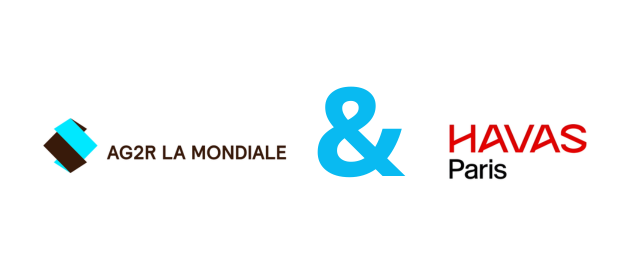 Cette image représente le logo de AG2R LA MONDIALE et de HAVAS PARIS. Cela illustre le gain de budget de AG2R LA MONDIALE par l'agence HAVAS PARIS suite à une compétition d'agence organisée par PITCHVILLE.