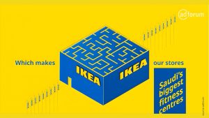 Cette galerie d'image reprend des captures d'écran de la campagne IKEA - Every step counts this World Health Day! par l'agence FP7 McCANN. Cette campagne propose aux clients IKEA d'obtenir 10% de réduction en réalisant 4 000 pas dans leur magasin en Arabie Saoudite. Une campagne du bench ADFORUM pour PITCHVILLE.