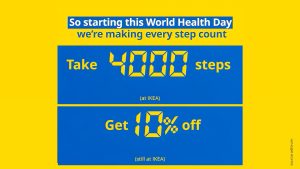 Cette galerie d'image reprend des captures d'écran de la campagne IKEA - Every step counts this World Health Day! par l'agence FP7 McCANN. Cette campagne propose aux clients IKEA d'obtenir 10% de réduction en réalisant 4 000 pas dans leur magasin en Arabie Saoudite. Une campagne du bench ADFORUM pour PITCHVILLE.