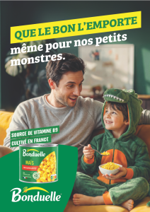Campagne BONDUELLE print réalisée par LEO à la suite de la compétition d'agence publicitaire menée par PITCHVILLE.