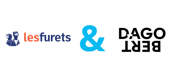 Cette image représente le logo de notre client LESFURETS qui nous a contacté pour l'accompagner dans son appel d'offres en communication, et l'agence et qui a remporté cet AO, l'agence DAGOBERT