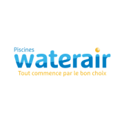 Cette image reprend le logo du leader de la piscine en kit enterrée WATERAIR. WATERAIR est un client pitchville.